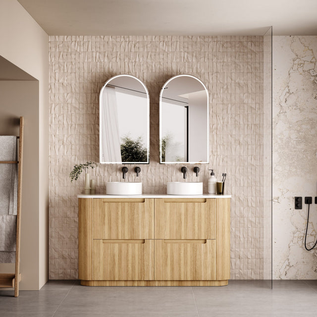 Aulic 1500mm Varcelli Floorstanding Vanity Cabinet Only Snow Top CA58-1500-ST Vanity Units