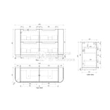 Aulic 1500mm Varcelli Floorstanding Vanity with Solid Surface Top Snow Top CA58-1500-ST46FT Vanity Units