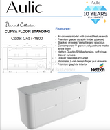 Aulic 1800mm Curva Floorstanding Vanity Cabinet Only CA57-1800 Vanity Units
