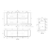 Aulic 1800mm Curva Floorstanding Vanity Cabinet Only CA57-1800 Vanity Units