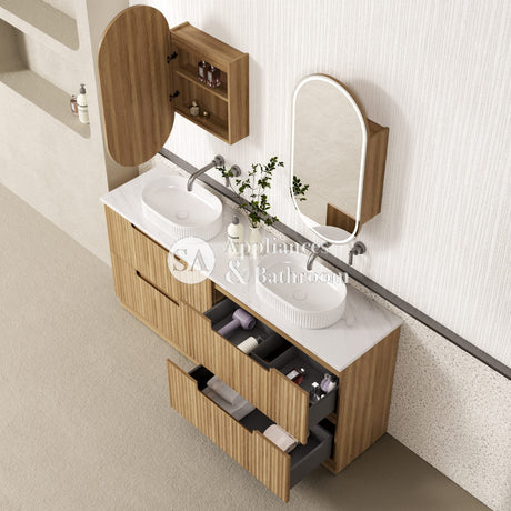 Aulic 1800mm Lovina Floorstanding Vanity with Solid Surface Top Palis Top CA56-1800D-ST66FT Vanity Units