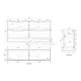 Aulic 1800mm Lovina Floorstanding Vanity with Solid Surface Top Pure Top CA56-1800D-ST56FT Vanity Units