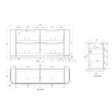 Aulic 1800mm Varcelli Floorstanding Vanity Cabinet Only CA58-1800 Vanity Units