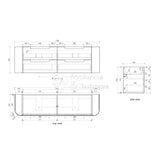 Aulic 1800mm Varcelli Tier Wall Hung Vanity CAWH54-1800-ST Vanity Units