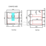 Aulic 600mm Ainsley Wall Hung Vanity CAWH54-750-ST Vanity Units