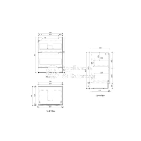 Aulic 600mm Lovina Floorstanding Vanity with Solid Surface Top Cato Top CA56-600-CT28 Vanity Units