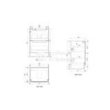 Aulic 600mm Lovina Floorstanding Vanity with Solid Surface Top Snow Top CA56-600-CT28 Vanity Units