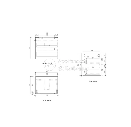 Aulic 600mm Lovina Tier Wall Hung Vanity CAWH55-600 Vanity Units