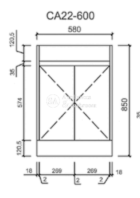 Aulic 600mm Maya Freestanding Vanity CA22-600 Vanity Units