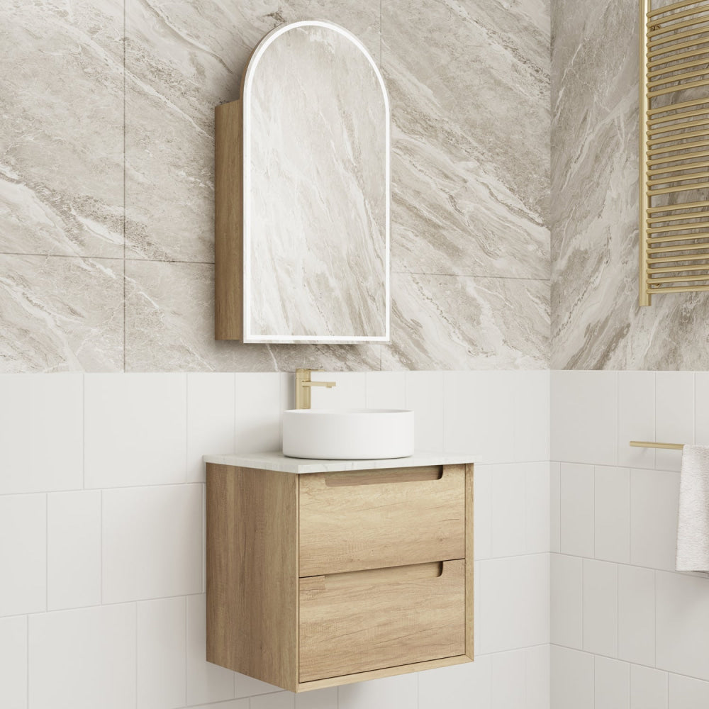 Aulic 600mm Moreno Wall Hung Vanity CAWH51-600 Cabinet Only Vanity Units
