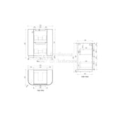 Aulic 750mm Curva Floorstanding Vanity with Solid Surface Top Cabinet Only CA57-750 Vanity Units