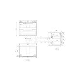 Aulic 750mm Lovina Tier Wall Hung Vanity CAWH55-750 Vanity Units