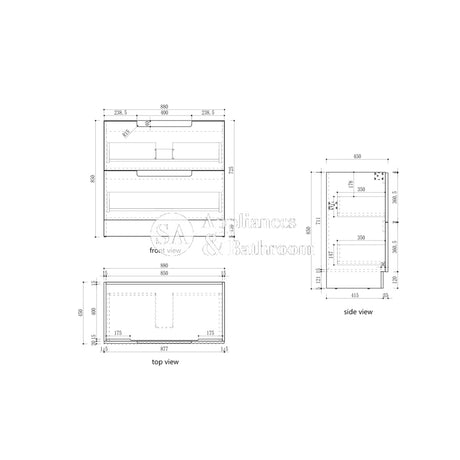 Aulic 900mm Lovina Floorstanding Vanity with Solid Surface Top Pure Top CA56-900-CT28 Vanity Units