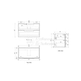 Aulic 900mm Lovina Tier Wall Hung Vanity CAWH55-900 Vanity Units