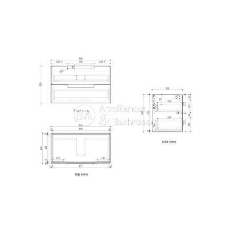 Aulic 900mm Lovina Tier Wall Hung Vanity CAWH55-900 Vanity Units