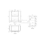 Aulic 900mm Varcelli Floorstanding Vanity Cabinet Only Snow Top CA58-900 Vanity Units