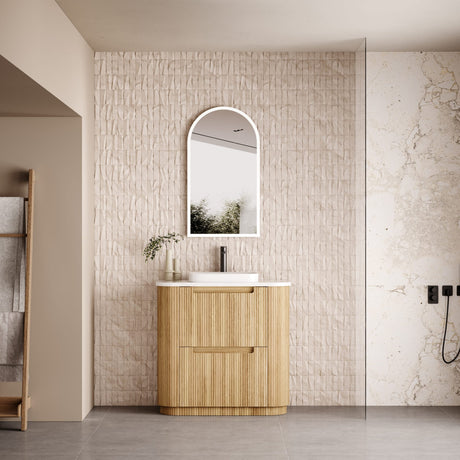 Aulic 900mm Varcelli Floorstanding Vanity Cabinet Only Snow Top CA58-900 Vanity Units