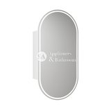 Aulic Beau Monde Oblong LED Matte White Shaving Cabinet 450 x 900mm LSCBM-450-MW Mirrors & Cabinets