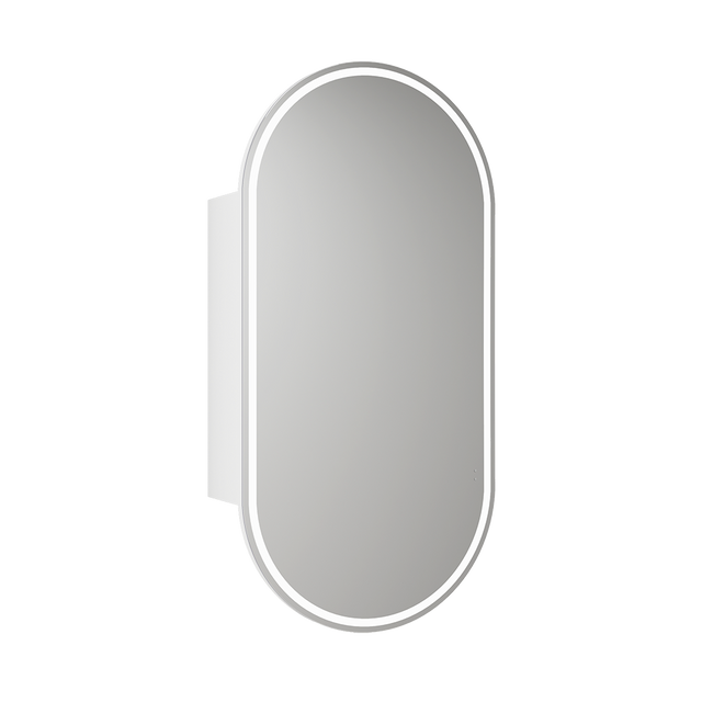 Aulic Beau Monde Oblong LED Matte White Shaving Cabinet 450 x 900mm LSCBM-450-MW Mirrors & Cabinets