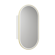 Aulic Beau Monde Oblong LED Matte White Shaving Cabinet With Brushed Gold Frame 450 x 900mm LSCBM-450-MW-BG Mirrors &