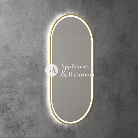 Aulic Beau Monde Oblong Pill LED Mirror Brushed Gold 450 x 900mm LMBM-450-BG Brushed Gold Mirrors