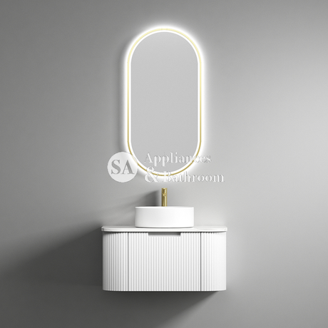 Aulic Beau Monde Oblong Pill LED Mirror Brushed Gold 450 x 900mm LMBM-450-BG Brushed Gold Mirrors