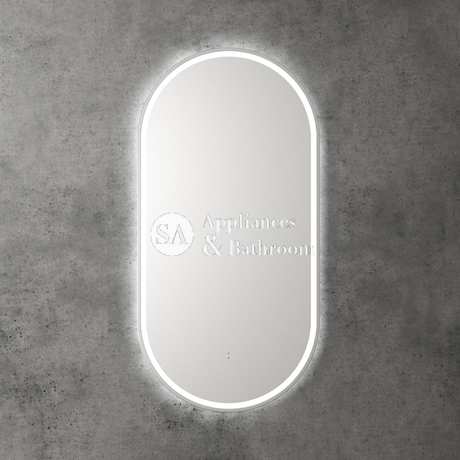 Aulic Beau Monde Oblong Pill LED Mirror Brushed Nickel 450 x 900mm LMBM-450-BN Brushed Nickel Mirrors