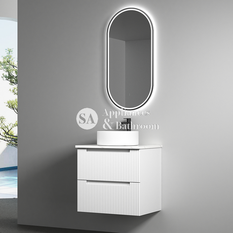 Aulic Beau Monde Oblong Pill LED Mirror Matte Black 450 x 900mm LMBM-450-MB Matte Black Mirrors