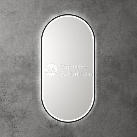 Aulic Beau Monde Oblong Pill LED Mirror Matte Black 450 x 900mm LMBM-450-MB Matte Black Mirrors