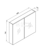 Aulic Bella Shaving Cabinet without Side Boards 600mm CASCXX-600 600 Mirrors & Cabinets