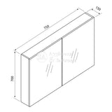Aulic Bella Shaving Cabinet Without Side Boards 750mm CASCXX-750 750 Mirrors & Cabinets