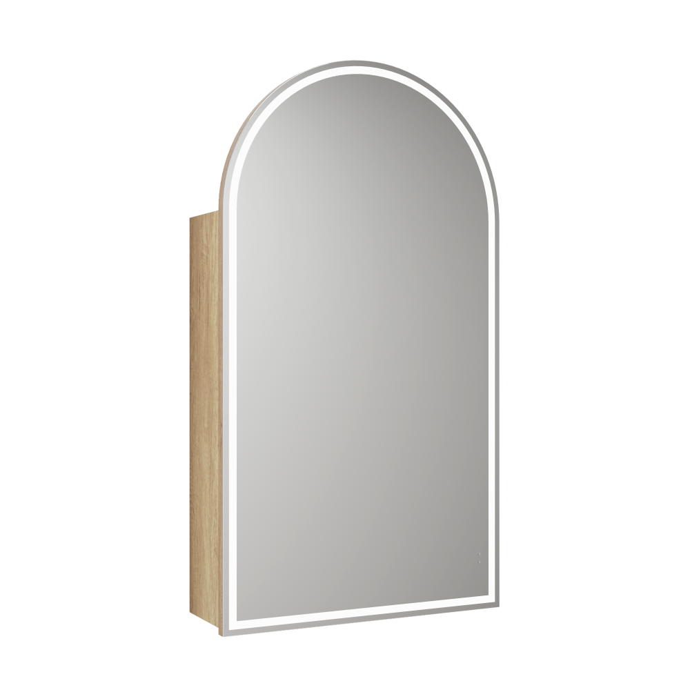 Aulic Canterbury Arch LED Carita Shaving Cabinet 500 x 900mm LSCCAN-500-CR Mirrors & Cabinets