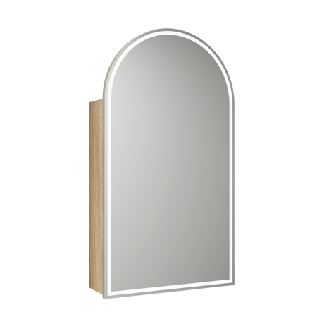 Aulic Canterbury Arch LED Carita Shaving Cabinet 500 x 900mm LSCCAN-500-CR Mirrors & Cabinets