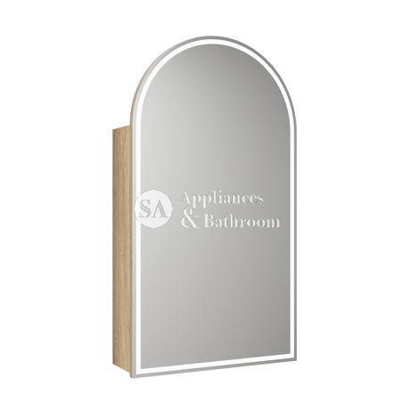 Aulic Canterbury Arch LED Carita Shaving Cabinet 500 x 900mm LSCCAN-500-CR Mirrors & Cabinets