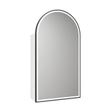 Aulic Canterbury Arch LED Matte White Shaving Cabinet With Matte Black Frame 500 x 900mm LSCCAN-500-MW-MB Matte Black