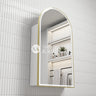Aulic Canterbury Arch LED Matte White Shaving Cabinet With Brushed Gold Frame 500 x 900mm LSCCAN-500-MW-BG Brushed Gold