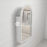 Aulic Canterbury Arch LED Matte White Shaving Cabinet With Brushed Nickel Frame 500 x 900mm LSCCAN-500-MW-BN Brushed