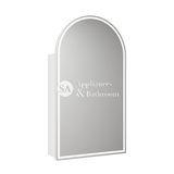 Aulic Canterbury Arch LED Matte White Shaving Cabinet With Brushed Nickel Frame 500 x 900mm LSCCAN-500-MW-BN Brushed