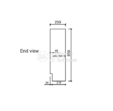 Aulic Revit 450mm Floorstanding Vanity With Ceramic Top CA20-465-CT26 Vanity Units