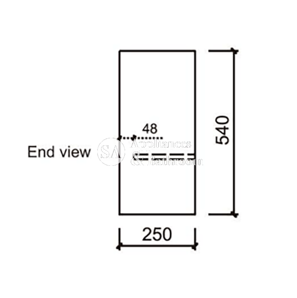 Aulic Revit 450mm Wall Hung Vanity With Ceramic Top CAWH20-465-CT26 Vanity Units
