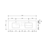 Aulic Tuscana Wall Hung Vanity with Crystal Ceramic Top CAWH42 Vanity Units
