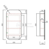 Aulic Vienna Carita Shaving Cabinet 450 x 900mm SCVIE-450-CR Mirrors & Cabinets