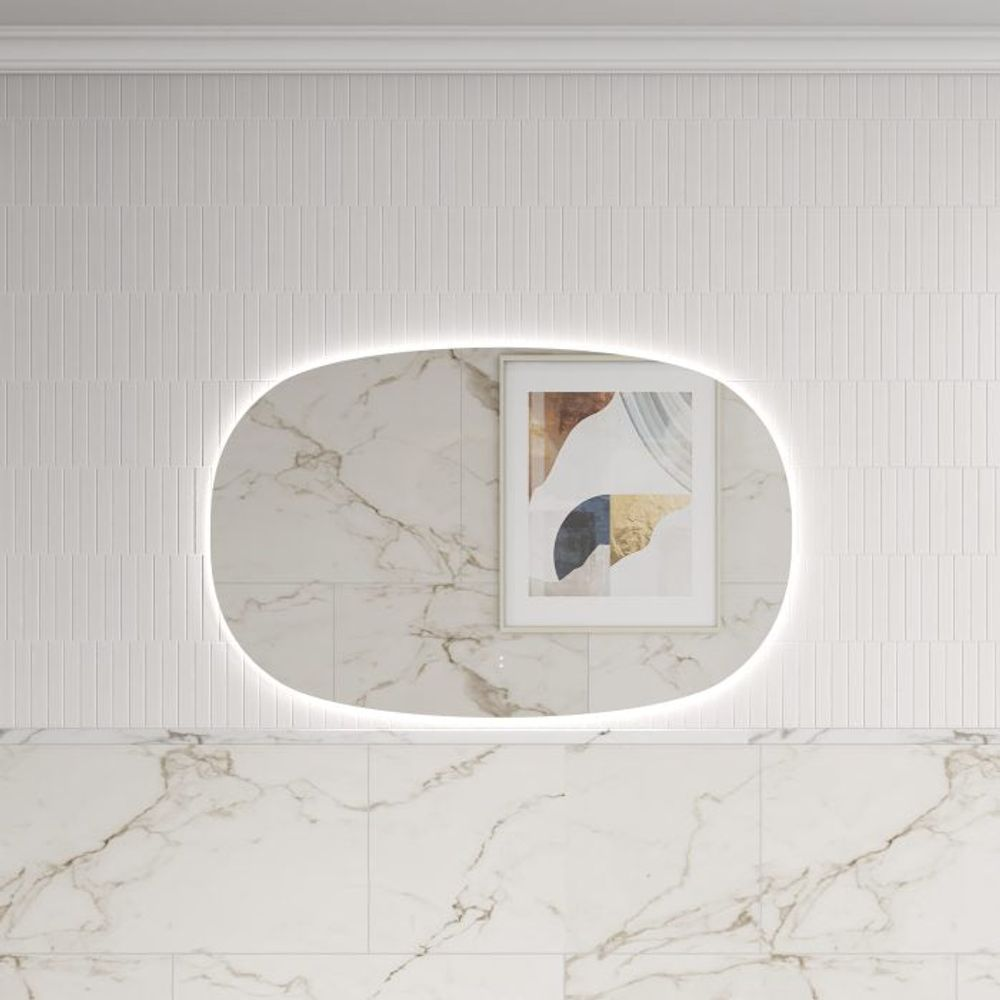 Aulic LMVAL-1100-MB Valmont Horizontal 1100mm LED Mirror, Matte Black