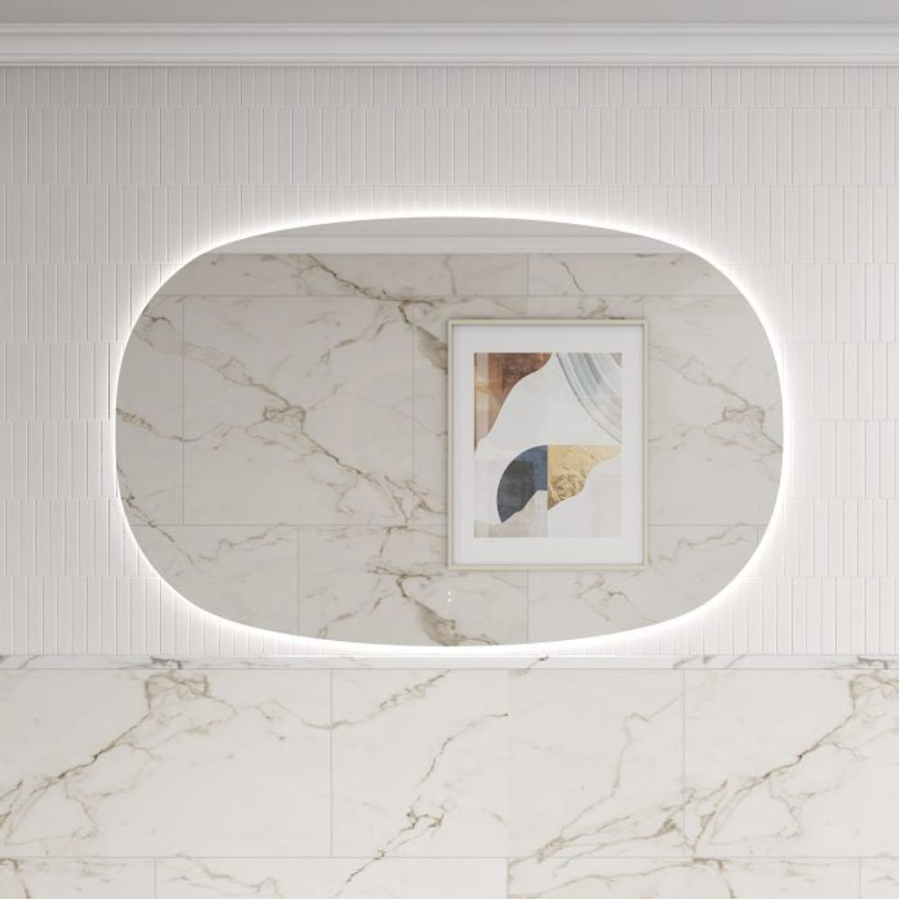 Aulic LMVAL-1400-MB Valmont Horizontal 1400mm LED Mirror, Matte Black