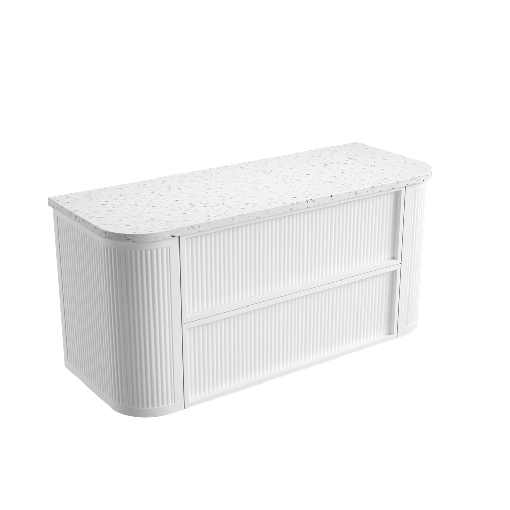 Aulic 1200mm RM1200WMWF Ramee Fluted Wall Hung Vanity, Matte White