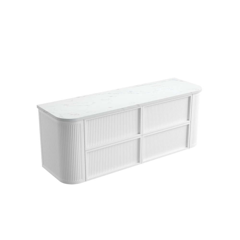 Aulic 1500mm RM1500WMWF Ramee Fluted Wall Hung Vanity, Matte White