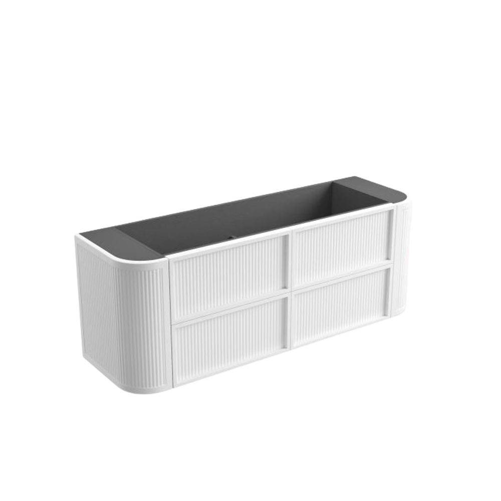 Aulic 1500mm RM1500WMWF Ramee Fluted Wall Hung Vanity, Matte White