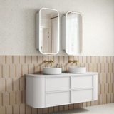 Aulic 1500mm RM1500WMWF Ramee Fluted Wall Hung Vanity, Matte White