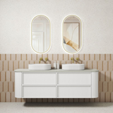 Aulic 1800mm RM1800WMWF Ramee Fluted Wall Hung Double Vanity, Matte White