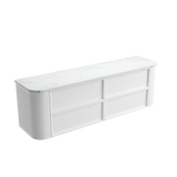 Aulic 1800mm RM1800WMWF Ramee Fluted Wall Hung Double Vanity, Matte White